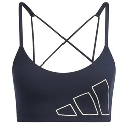 adidas Aeroreact Training Light-Support Logo Sport-BH - navy/weiß