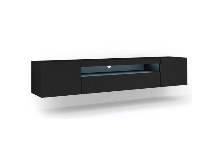 Petits-meubles Tv-Möbel Aurus Schwarz, 200x36x37 cm, Wohnzimmer, TV Möbel, TV-Ständer