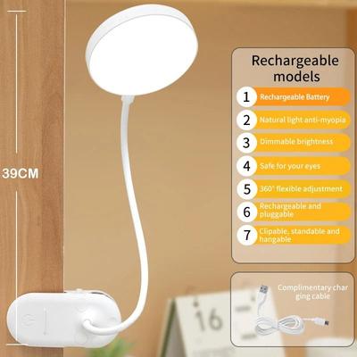 Uplift Picks LumiFlex Rechargeable Folding Clamp LED Desk Lamp With Touch Dimming Control rechargeable