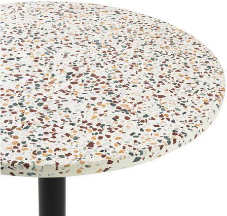 Miliboo Runder Bistrotisch aus Terrazzo und schwarzem Metall D60 cm MEERA