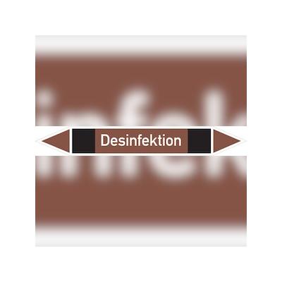 Rohrleitungskennzeichen Desinfektion - 270x37 mm Folie selbstklebend