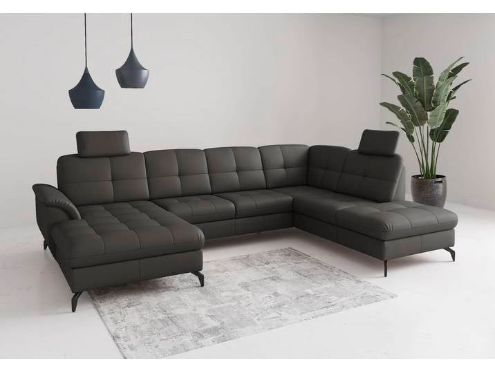 Wohnlandschaft SIT & MORE Zora , anthrazit, T:212cm, Sofas, Wohnlandschaft
