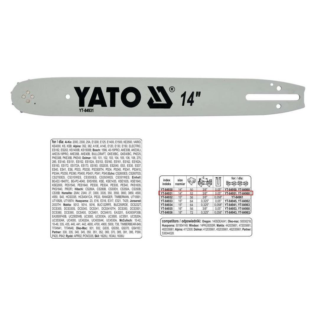 Yato yt-84931 - Guide Bar 14 "3/8P (Kettensäge) (YT-84931)