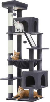 Inspire Picks Multi Level Cat Tree Tower With Large Condo Beds & Scratching Posts amt0281dgy 180cm