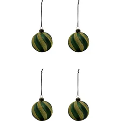Swirl Christbaumschmuck 8 cm, grün, 4 St.