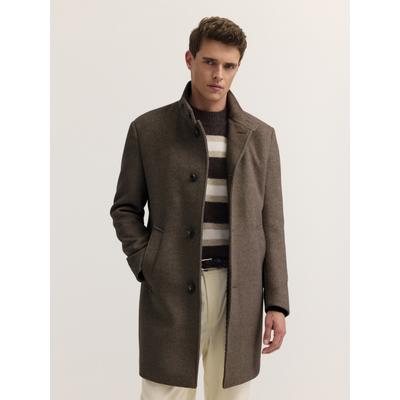 Kurzmantel BUGATTI "Modern Fit", Herren, Gr. 54, braun (90, braun), 55% Polyester, 40% Wolle, 5% sonstige Faser, unifarben, normal, Mäntel Kurzmantel, Modern Fit Wollmix Stehkragen Dynamic Series