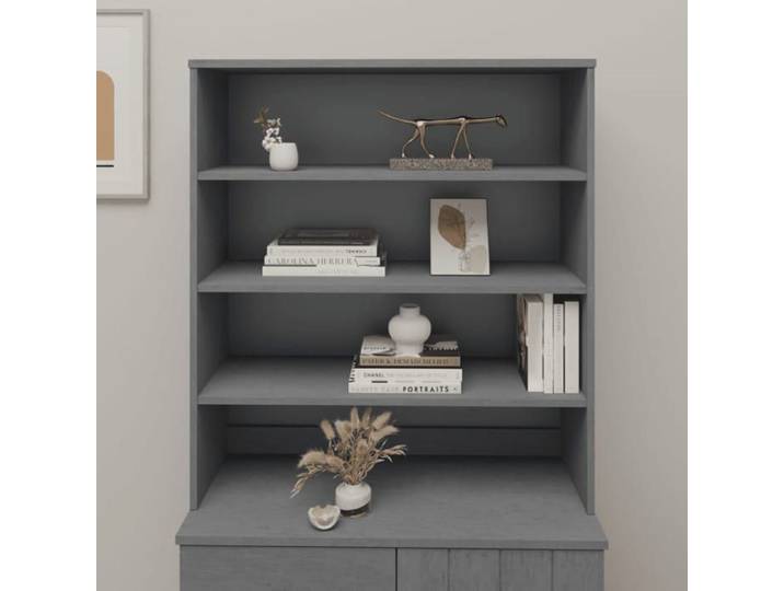 Dessus de buffet HAMAR-Meuble de rangement Gris foncé 90x30x100 cm Bois de pin