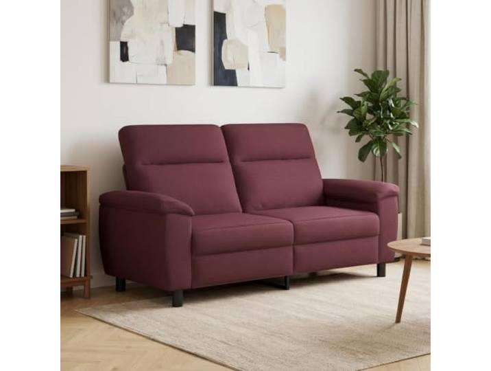 Sofa Lila 178 x 90 x 95 cm Stoff Metallrahmen,Polyesterbezug,Armlehnen,Kissen-Rücken-Design,leicht abwischbar