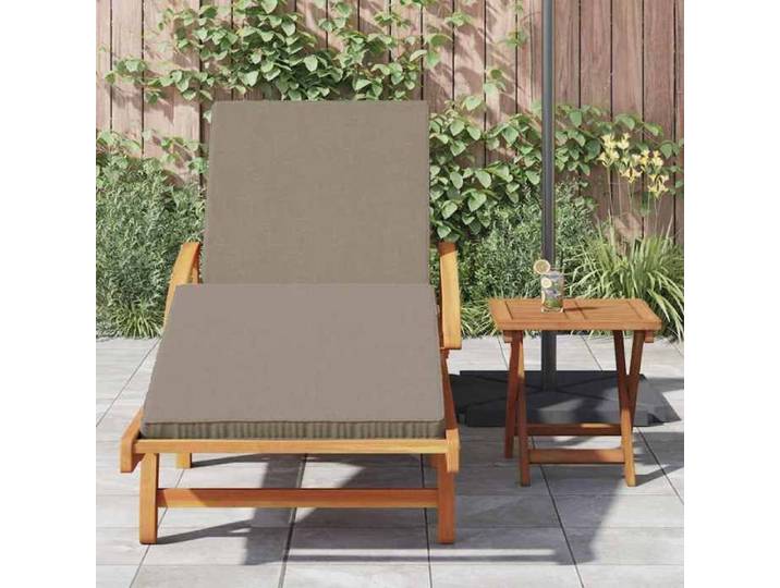 Taupe Siège de jardin - Transat - 1 PC - avec coussin Taupe 200x67x84cm Bois d'acacia massif C145