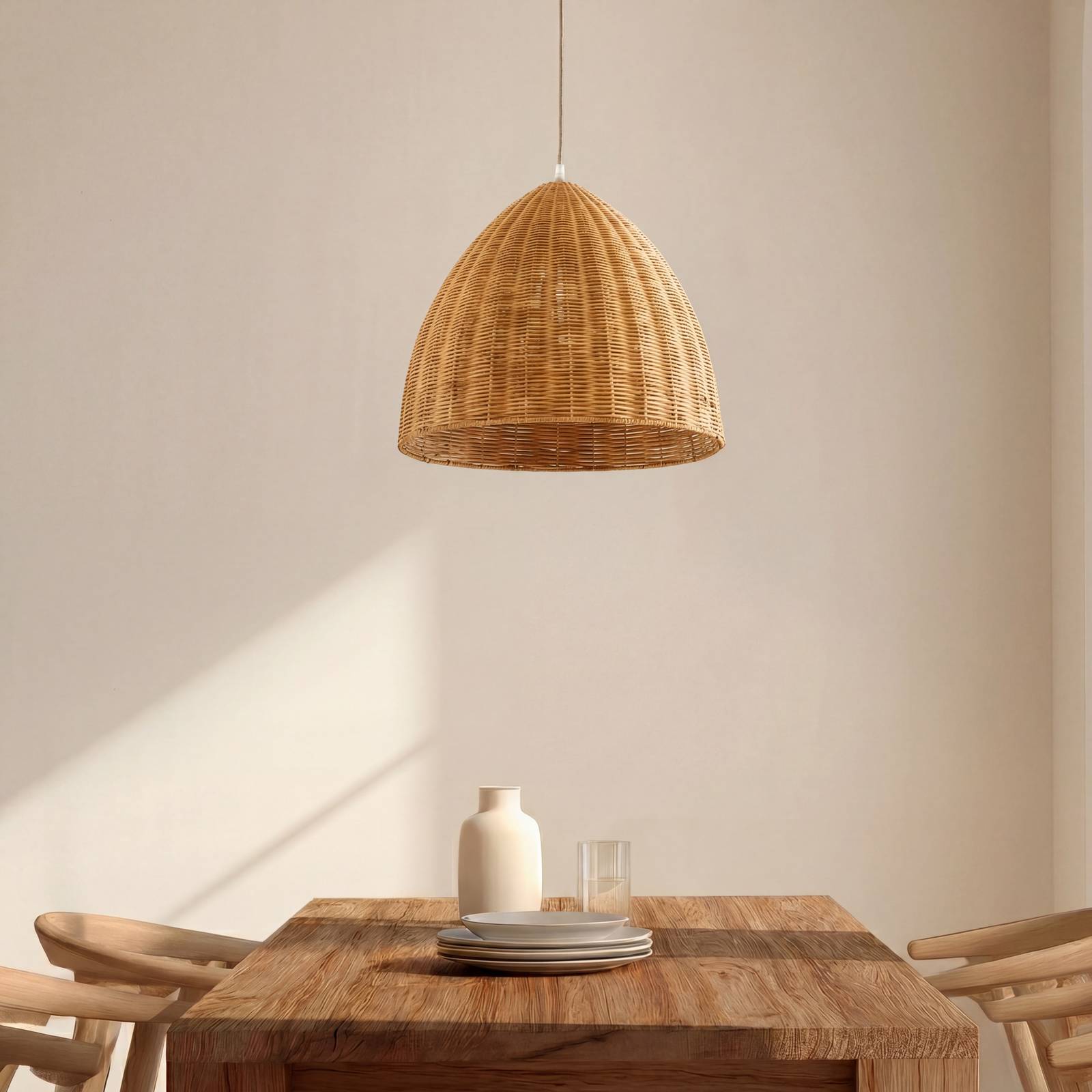 Hängelampe Laverne Lindby, dimmbar, Holz hell, für Wohn- / Esszimmer, Holz, Skandinavisch, Pendelleuchte