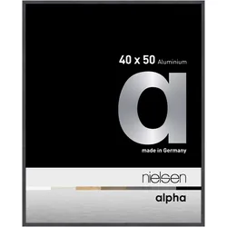 Nielsen Aluminium-Bilderrahmen Alpha  Normalglas / Floatglas / Grau / 40 x 50