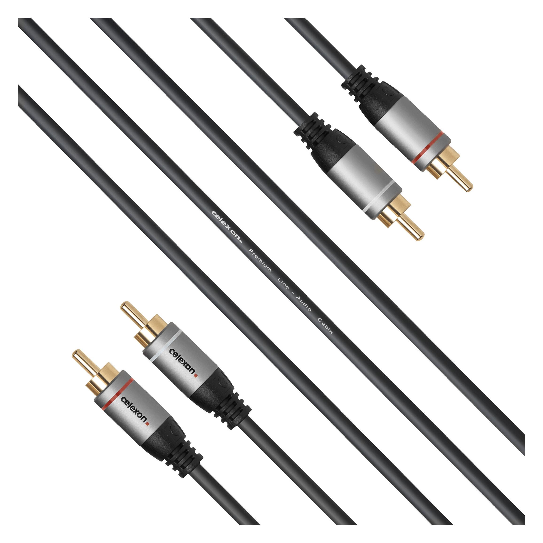 Celexon 2x Cinch Stereo Audiokabel 3,0m - Professional Line (3 m, Cinch Kabel) (1000015599)