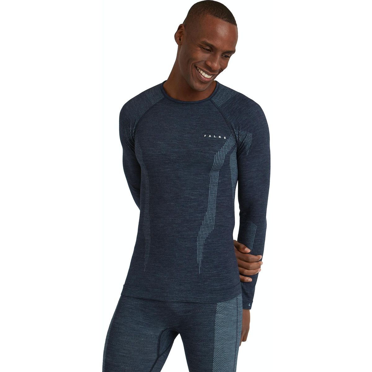 Falke Herren Langarmshirt Wool-tech space blue (6116) L 33481-6116-L