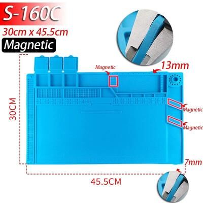 Inspire Select Heat Resistant Silicone Soldering Mat 932F Anti Static Magnetic Workbench Mat For Phone, Laptop & Watch Repair s160c