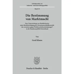 Die Bestimmung von Marktmacht., Fachbücher von Gerd Klauss
