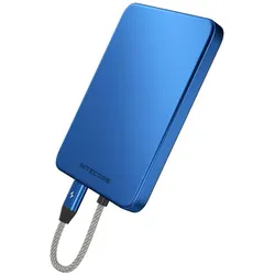 Nitecore POCKET 5 Magnetic Ultra Thin Power Bank Cobalt Blue (5000 mAh, 22.50 W), Powerbank, Blau