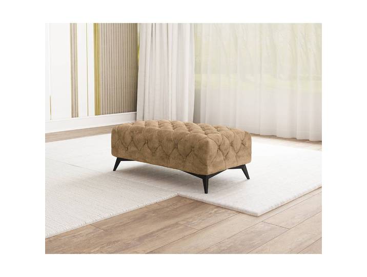 Polsterhocker I 120cm Beige Microfaser Priya: Beige
