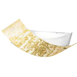 Gea Luce Camilla - Goldene Deckenleuchte 2XE27 max 2X70W IP20 - Moderne Wandleuchte mit silbernem Glasdiffusor und weißem Rahmen 63,5x39cm