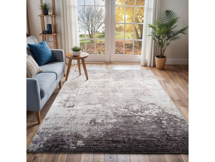 Tapis abstrait moderne gris/blanc 120x170
