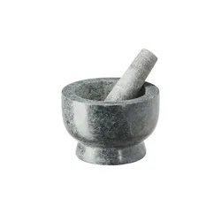 KHG Mörser mit Stößel  Mörser , schwarz , Granit , Maße (cm): H: 8  Ø: 13