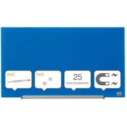 Nobo Glastafel Diamond 677x381mm blau magnetisch, abnehmbare Stiftablage
