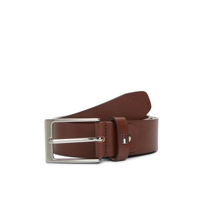 Ledergürtel TOMMY HILFIGER "LAYTON 3.5 ADJ", Herren, Gr. 90, braun (winter cognac), Rindsleder, unifarben, Gürtel Ledergürtel, mit Label-Pin