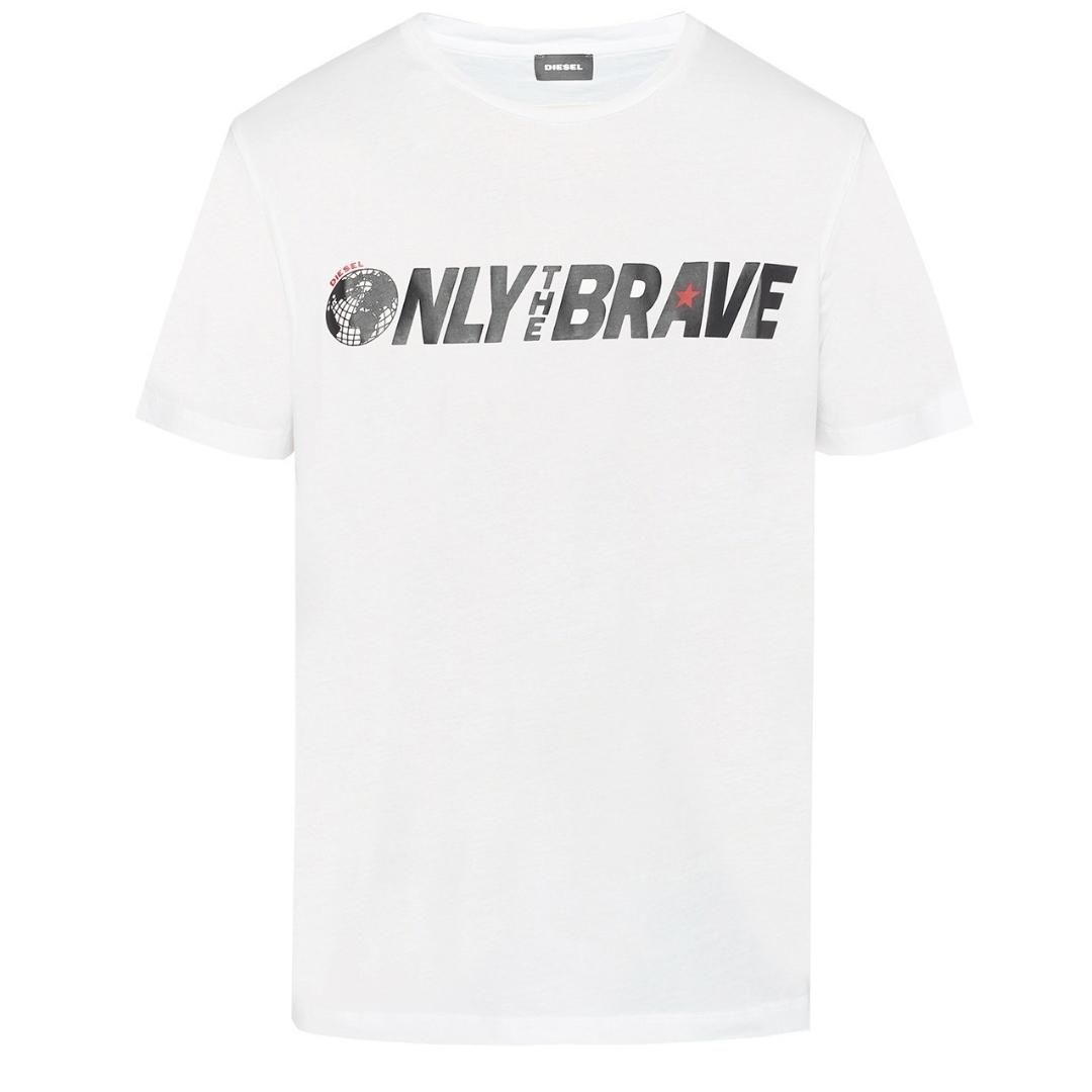 Diesel T-Just-SV Only The Brave Logo Witte T-Shirt