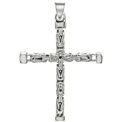 Zeeme Basic Anhänger Silber 925 Kreuz-Motiv Königskette poliert 62mm