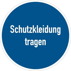 Gebotsschild, Schutzkleidung tragen - praxisbewährt - 200x0.45 mm Aluminium geprägt