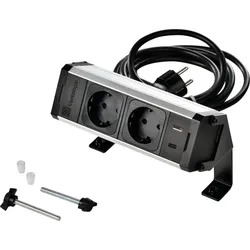 Kopp 939629118 VersaDESK 2xStd+USB-C, Farbe: silber  - 4 Stück