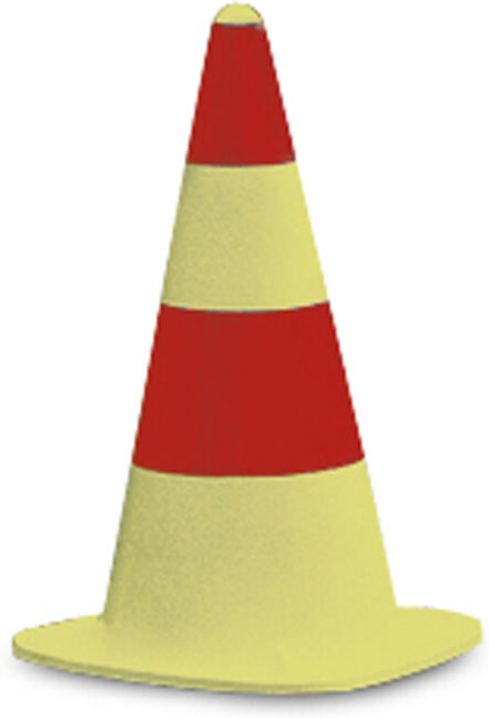 MORAVIA Cônes de signalisation JUNIOR mélange caoutchouc jaune 510 mm avec 2 anneaux rouges (352.11.136)
