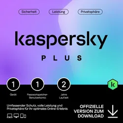 Kaspersky Plus 2026, 1 Gerät - 2 Jahre, Download