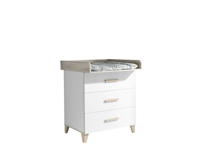 Wickelkommode PRIZZI weiß/ braun