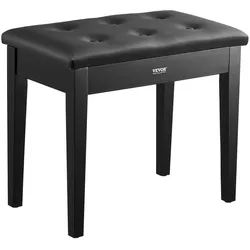 VEVOR Klavierhocker 560 x 350 x 485 mm, Klavierbank, Keyboard-Klavierstuhl mit gepolstertem Kissen, Ablagefach für Notenbücher, Pianobank, Hockersitz, für Schminktisch, Wohnzimmer, Schlafzimmer