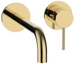 Herzbach MODUL7 Waschtisch-Armatur 70.702402.1.03 Fertigset 240mm PVD Gold