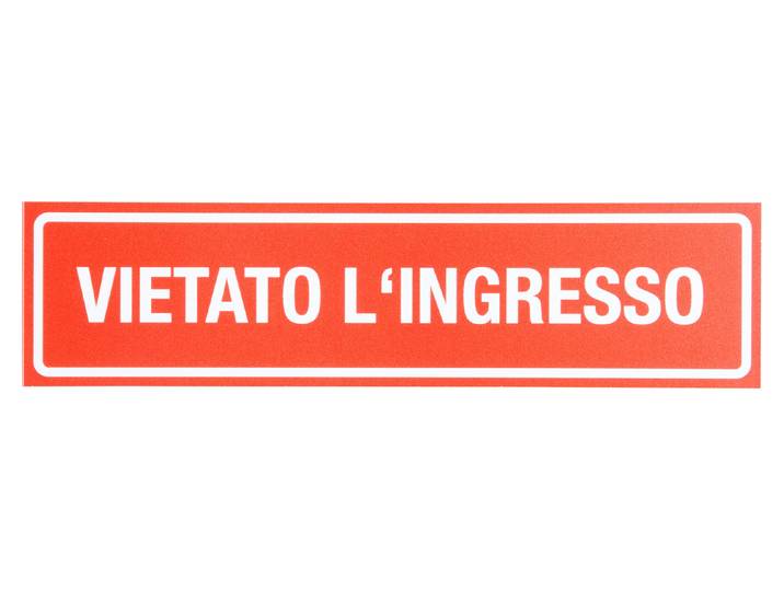 Schild Vietato l ingresso 5 × 20 cm'