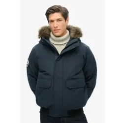 Superdry für Herren. M5011930A Everest Bomberjacke aus Kunstfell, navy (XXL), Lässig, Polyester, Nachhaltig, Marine