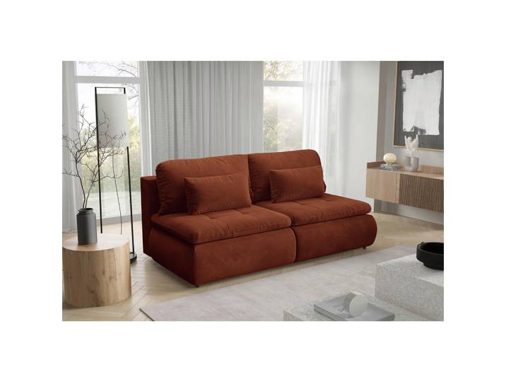 Livetastic Schlafsofa Mystic, Rost, Kunststoff, 3-Sitzer, Füllung: Polyurethan (Pur), Silikon,Polyurethan (Pur), Silikon,Polyurethan (Pur), 220x94x114 cm, Made in EU, Wohnzimmer, Sofas & Couches, Schlafsofas, Schlafsofas mit Bettkasten