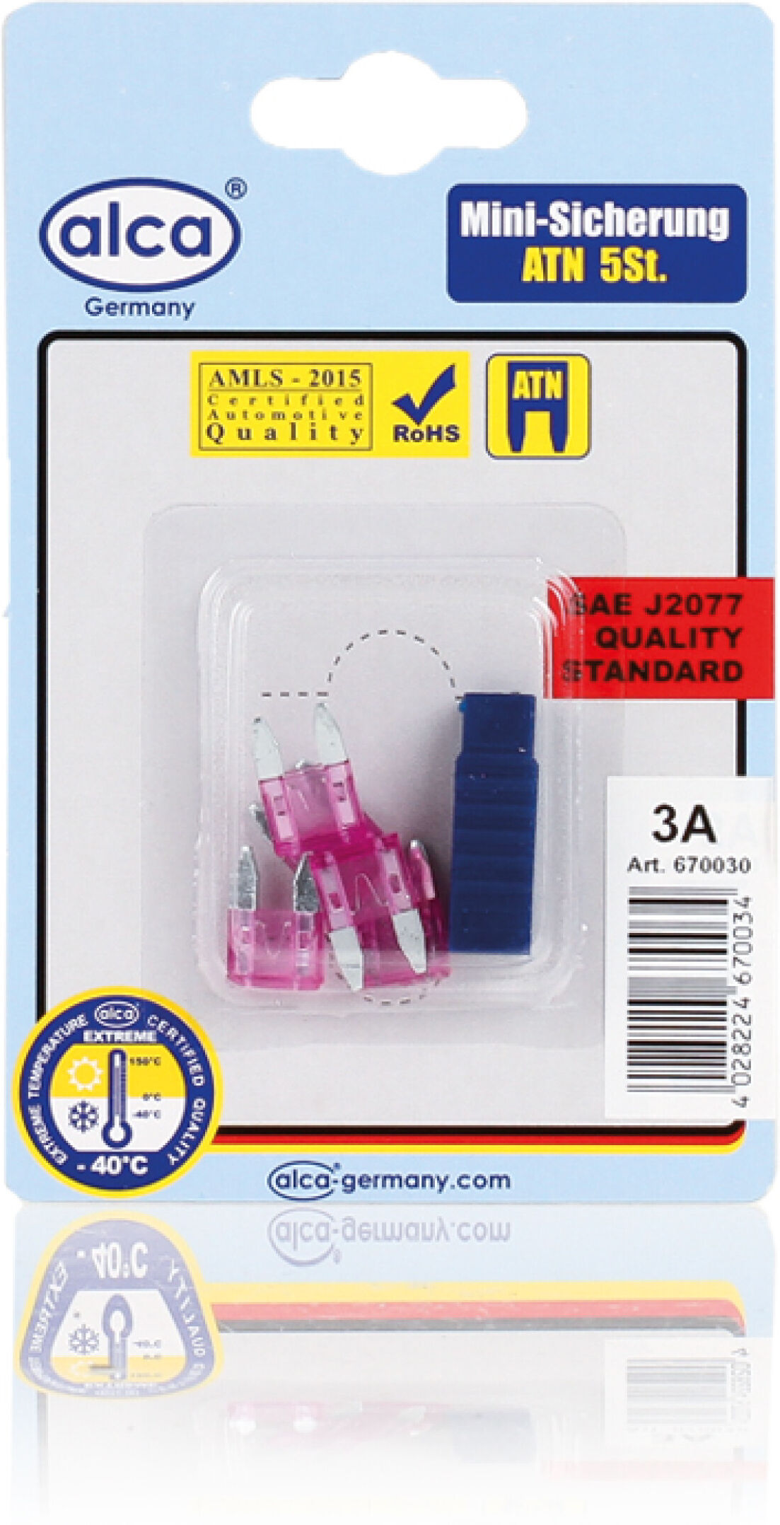 Alca Sicherung Mini-Sicherungen 3 A 5st. Blister 670030