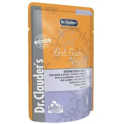 Dr. Clauder's Premium 100g Beutel Katzennassfutter Hühnchen & Ente in Gelee 20x100g