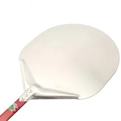Giemme Spoleto – Professionelle Pizzaschaufel aus eloxiertem Aluminium Ø 33 cm – roter Griff 120 cm