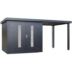 Finnhaus Wolff Metall-Gerätehaus "Elvar 4724",anthrazit,466 x 240 cm