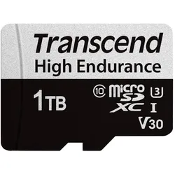 Transcend High Endurance (1000 GB, microSDXC, U3, UHS-I), Speicherkarte, Silber, Schwarz