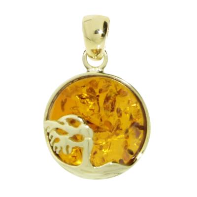 Kettenanhänger OSTSEE-SCHMUCK "Ostsee-Schmuck Anhänger Windflüchter 16 mm", gelb, Schmuckanhänger, Damen, 25 x 16mm, Gelbgold 585, 2,4 g, Kettenanhänger