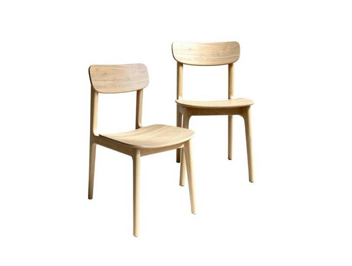 Chaise en bois de chêne Elric (lot de 2)