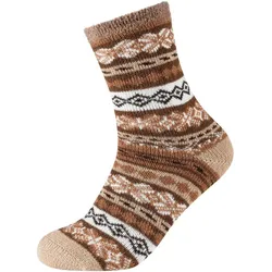 camano Cosy Double Layer Winter Crew Socken Damen 1901 - taupe 35-38