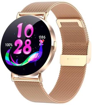 CaseAndConnect QS05 Bluetooth Smart Watch With 1.32 Inch AMOLED Display Health Monitoring And Bluetooth Calling rose Gold