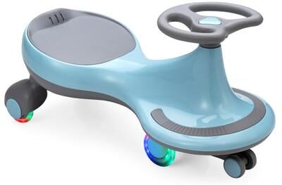 Costway Wiggle Car Ride-on Toy with Flashing Wheels-Blue