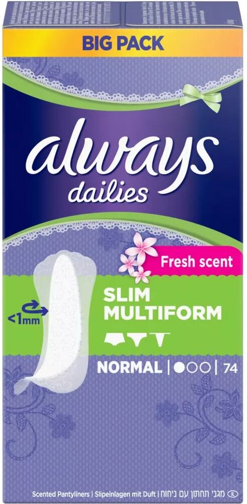Always - Normal Fresh BigPack, Flexistyle Slim Fresh BigPack, 74STK