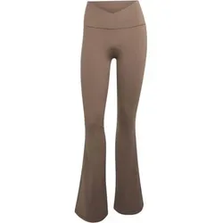 ADIDAS Damen Tight 3-Steifen Studio All Me Flare X-Over, Größe XS in Braun Braun